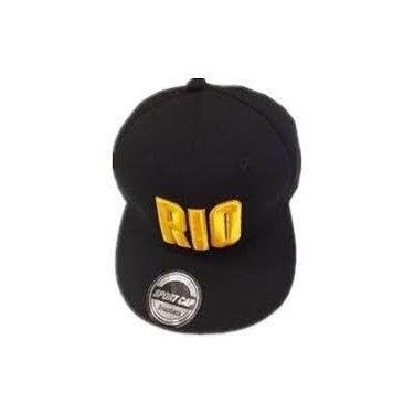 Imagem de Boné Bone Rio Aba Reto Celebridade Praiana Snapback - oem, Preto