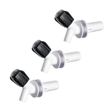 Imagem de Kit 3 Torneiras Simples Herc 5/8 Branca Com Tampa Preta Filtro de Água