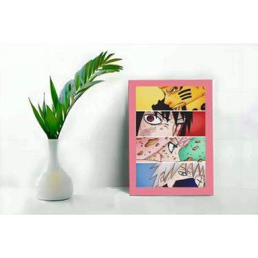 Imagem de Quadro Decorativo Naruto Team C/ Moldura e Vidro 33x25 cm A4 - Genéric
