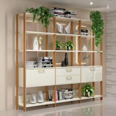 Imagem de Estantes Sala Prateleiras E Gavetas Industrial 100% MDF - Pradel SE, O