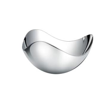 Imagem de cesta de frutas Luz de aço inoxidável estilo luxo placa frutas sala estar casa ornamentos decorativos prata mesa café prato frutas decoração de cozinha(Pequeno)