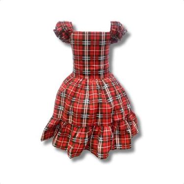 Imagem de Vestido Festa Junina Xadrez Infantil Várias Estampas Caipira - Pequeno