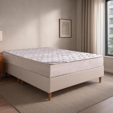 Imagem de Colchão King Molas Ensacadas Aghata + Base 193x203x68 - Bom Pastor