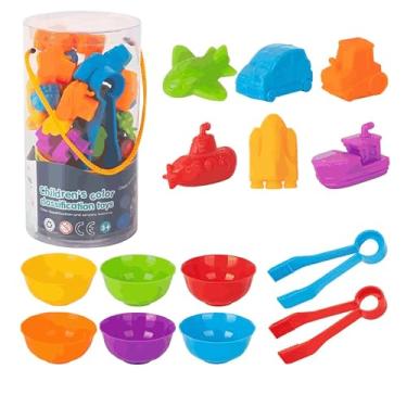 Imagem de Brinquedo Montessori Educativo Animais De Silicone Classificação Das Cores | Montessori Conjunto De Contagem Animal Brinquedo Colorido Educacional Criativo (Transportes)