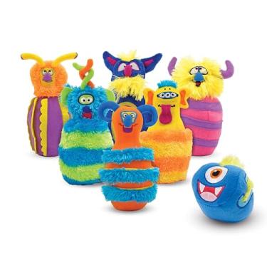 Imagem de Melissa & Doug Jogo de boliche Monster Plush com 6 pinos e bolsa de armazenamento