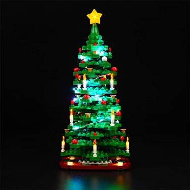 Imagem de BrickBling Luz LED para kit de construção de árvore de Natal Lego, luzes de decoração de Natal compatíveis com Lego 40573, versão atualizada kit de iluminação - não incluído o modelo