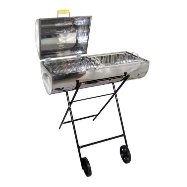 Imagem de Churrasqueira Mega Grill Mista Inox Com 2 Grelhas 94X75X30Cm