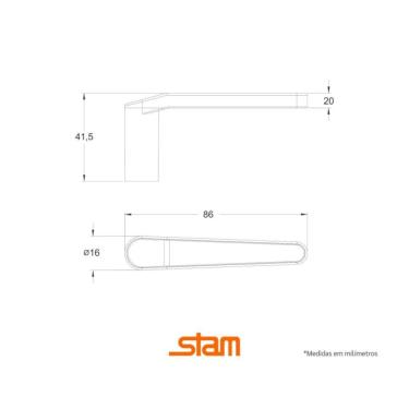 Imagem de Fechadura Inox Polido Broca 40 - Stam Externa 803/03