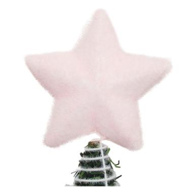 Imagem de Ponteira De árvore Natal Estrela Rosa 12cm