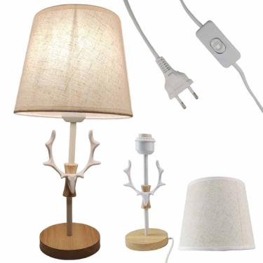 Imagem de Luminaria Abajur Veado Rustica Nordica Enfeite Natal Sala Quarto Casa Recepçao Hotel Pousa