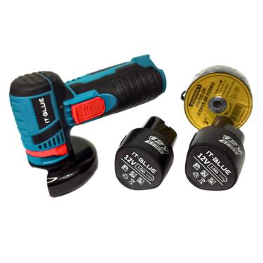 Imagem de Kit Lixadeira Esmerilhadeira Angular 2 Bateria 12v+20 Discos