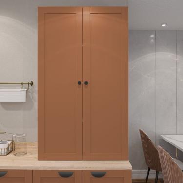 Imagem de Armário Alto Aéreo 2 Portas 135cm Arizona Cabecasa Madeiramadeira Branco Terracota