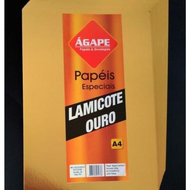 Imagem de Papel Lamicote A4 210x297mm 250g-m² - 25 Folhas - ágape - Dourado