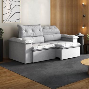 Imagem de Sofá Retrátil E Reclinável 240cm Cupuaçu Cabecasa Madeiramadeira Prata