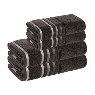 Imagem de Jogo Toalhas de Banhão 4 peças Lumina Unika Karsten Cinza Carbono Fio Penteado