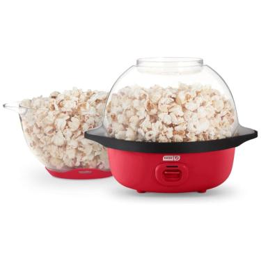 Imagem de Máquina de Pipoca DASH SmartStore Stirring, 3 litros Elétrica com Pote Transparente, 12 Copos, Vermelha