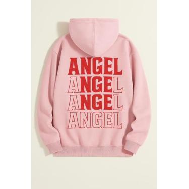 Imagem de Moletom Canguru Feminino Angel Flanelado lançamento Methodic, Rosa, G,