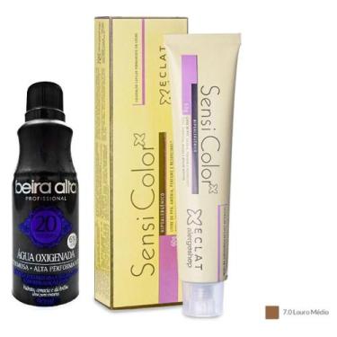 Imagem de Tintura Hipoalergênica Alergoshop Cor 7.0 Louro Médio 60g + Água oxige