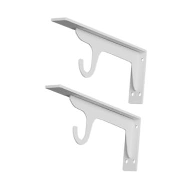 Imagem de WeiLaiKeQi Suporte de haste para guarda-roupas, haste de armário, projetos DIY resistentes, suporte de prateleira de parede para oficinas, loja, Branco