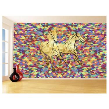 Imagem de Papel De Parede Animais Pop Art Cavalos Cores 3,5M Pxa342 - Você Decor