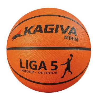 Imagem de Bola de Basquete Kagiva Mirim Oficial Liga 5 Borracha, Laranja