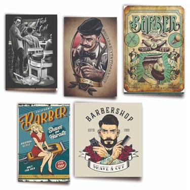Imagem de Kit 10 Quadros Barbearia Barbeiro Bar Quadro de Parede