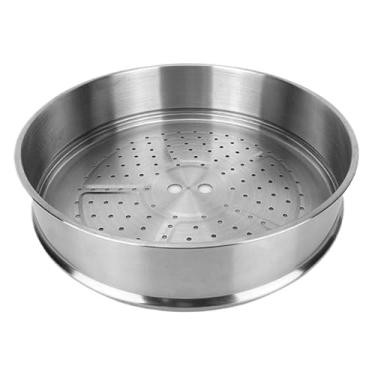 Imagem de Cesta de vaporizadores, vaporizadores de aço inoxidável para casa e restaurante de 28 cm de diâmetro, cesta de cozimento a vapor fácil de limpar para cozinhar peixe, pão, frutos do mar e