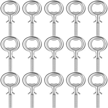 Imagem de Kit abridor de garrafas de Natal, abridor de garrafas de metal, abridor de garrafas de cerveja, abridor de garrafas de aço inoxidável em branco para projeto de torneamento de madeira, projeto artesanal (prata, 15)