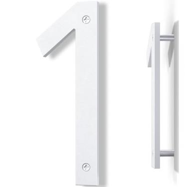 Imagem de IVERRA Números de casa branca de 25,4 cm para fora, grandes números de endereço residenciais, números de casa de plástico exterior moderno para porta parede rua garagem portão (1)