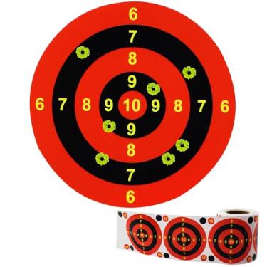 Imagem de SUFFUSE Adesivos autoadesivos para alvos de tiro de 7 cm, alvos de respingos, prática de tiro para pistolas, rifles, armas BB, Airsoft, armas de pelota, acessórios de treinamento de tiro com arco e