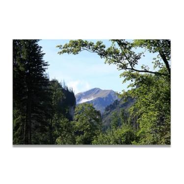 Imagem de LKXGRRSFG Impressão em tela Forest Far Away Summer Landscape – Impressão em HD de cenário de verão realista para arte de parede doméstica 11,20 x 45 cm