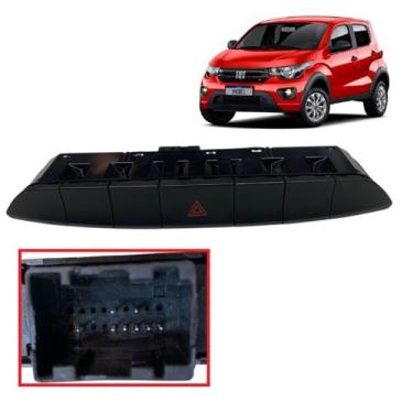Imagem de Botão Comando Pisca Alerta Fiat Uno Mobi 2017 A 2021 8 Pinos