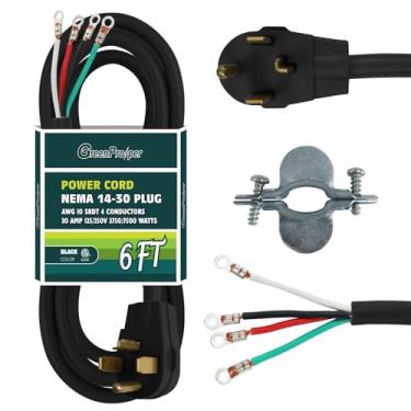 Imagem de GreenProsper Cabo De Alimentação Para Secadora 4 Pinos, 6 Pés, Plugue 10/4 Srdt, Aparelho 30 A, Nema 14-30 Preto