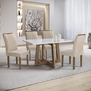 Imagem de Conjunto Mesa Arizona 120cm com 4 Cadeiras Arizona Tampo Smart Plus co