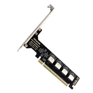 Imagem de NFHK Adaptador PCI-Express 4.0 PCIE 16x destacável para quatro Oculink SFF-8612 SFF-8611 Adaptador interno VROC Raid0 para placa gráfica externa U.2 SSD eGPU Dock