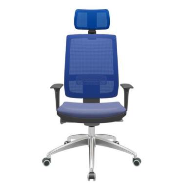 Imagem de Cadeira Office Brizza Tela Azul Com Encosto Assento Facto Dunas Azul A