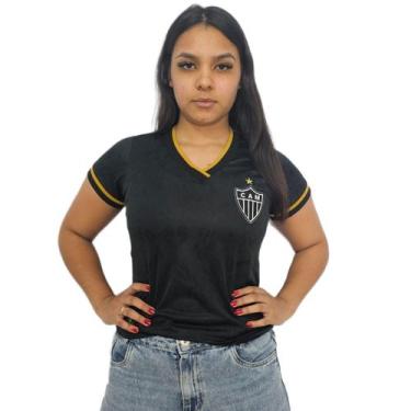 Imagem de Camisa Atlético Mineiro Baby Look 2013 Preta - Feminino - RetrôMania, 