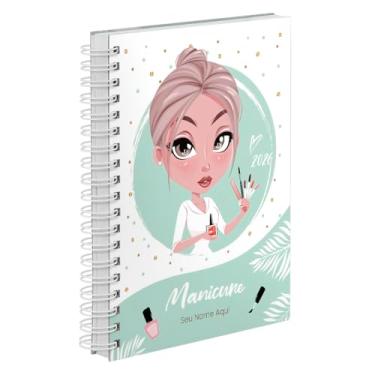 Imagem de Agenda Comercial 2026 Personalizada Capa Dura Manicure Cherry Cores (Verde)