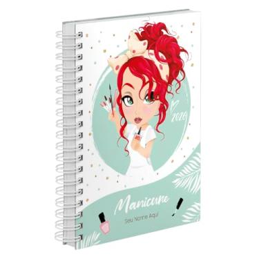 Imagem de Agenda Comercial 2026 Personalizada Capa Dura Manicure Ruiva Cores (Verde)