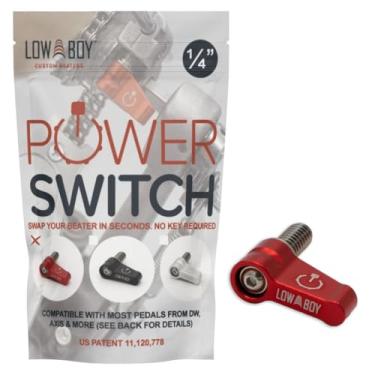 Imagem de Interruptor de energia de 1/10.2 cm da Low Boy - Parafuso de polegar de liberação rápida do batedor de bumbo Serve para pedais DW/Axis/Drumnetics/Volta (vermelho, 1 pacote)