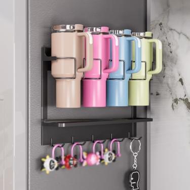 Imagem de Organizador magnético de garrafa de água para geladeira Stanley suporte de copo para armário organizador de copo com alça organizador de tampa para OwalaYeti Simple Modern Stanley 1,134 g 850,5 g