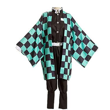 Imagem de Fantasia cosplay caçador de demônios Kamado Tanjirou Cosplay quimono conjunto anime fantasia de Halloween (G, Tanjirou)