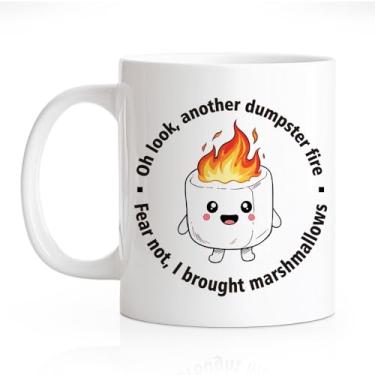 Imagem de RZHV Oh Look, Another Dumpster Fire Fear Not, I Brought Marshmallows Coffee Mug, Sarcastic Office Gifts for Men Women Work Friends, Promoção New Job Gifts for Coworkers Team Employees Boss Leader
