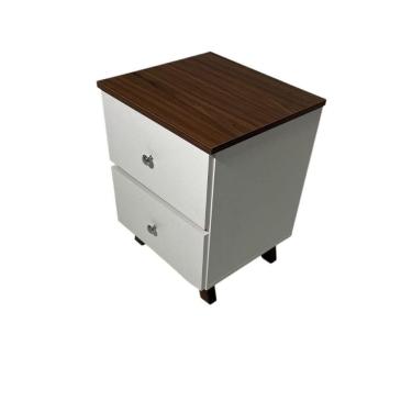 Imagem de Mesa De Cabeceira Em Mdf Com Duas Gavetas Jeri/pau Ferro