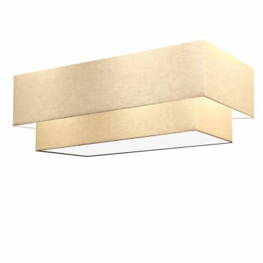 Imagem de Plafon Duplo Retangular Vivare Md-3071 Cúpula em Tecido 80X40cm x 70X30cm - Bivolt