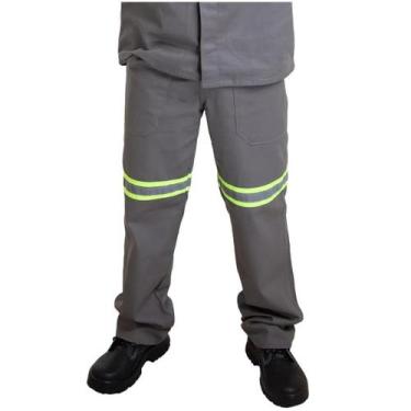 Imagem de Calça Trabalho Proteção Antiácido Repelente Agentes Químicos Cinza - F