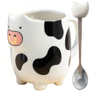 Imagem de Caneca de vaca fofa com suporte de saquinho de chá: perfeita para chá, café e muito mais! Um presente único e encantador para qualquer ocasião