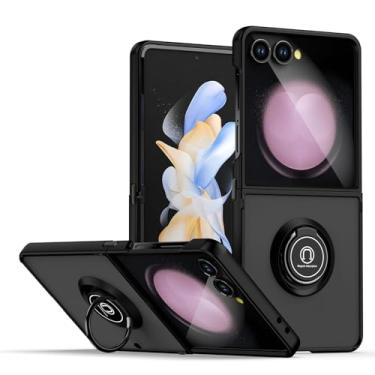 Imagem de Furill Capa de celular para Samsung Galaxy Z Flip 7 5G fosca translúcida com protetor de tela de vidro temperado resistente anel de dedo giratório capa celular ZFlip 7Z Z7 G Flip7 ZFlip7 masculina