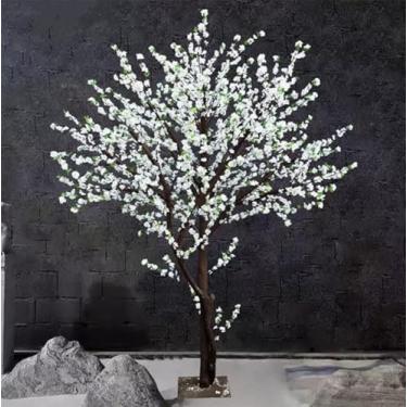 Imagem de Árvore de cerejeira artificial em rosa clássico – Árvore de flor de seda feita à mão com videiras realistas, perfeita para ambientes românticos, vitrines ou decoração de festa (2 x 1,5 m)