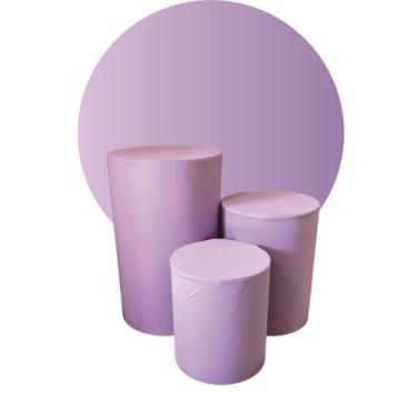 Imagem de kit Capa Trio de Cilindro + Painel 1,50m Decoração Festa - multicolorido Organização de Decoração para Festas(LILAS)